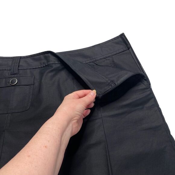 Ann Taylor Black Pleated Stretch Cotton Blend Skirt Sz 12 NWT - Picture 3 of 10